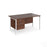 Maestro 25 H frame straight desk with 2 drawer pedestal Desking Dams Walnut White 1400mm x 800mm
