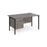 Maestro 25 H Frame straight desk with 3 drawer pedestal Desking Dams Grey Oak Black 1400mm x 800mm