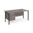 Maestro 25 H Frame straight desk with 3 drawer pedestal Desking Dams Grey Oak Black 1600mm x 800mm