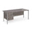 Maestro 25 H Frame straight desk with 3 drawer pedestal Desking Dams Grey Oak Silver 1800mm x 800mm