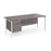 Maestro 25 H Frame straight desk with 3 drawer pedestal Desking Dams Grey Oak White 1800mm x 800mm