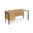 Maestro 25 H Frame straight desk with 3 drawer pedestal Desking Dams Oak Black 1600mm x 800mm