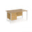 Maestro 25 H Frame straight desk with 3 drawer pedestal Desking Dams Oak White 1400mm x 800mm