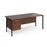 Maestro 25 H Frame straight desk with 3 drawer pedestal Desking Dams Walnut Black 1800mm x 800mm