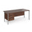 Maestro 25 H Frame straight desk with 3 drawer pedestal Desking Dams Walnut Silver 1800mm x 800mm