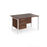 Maestro 25 H Frame straight desk with 3 drawer pedestal Desking Dams Walnut White 1200mm x 800mm