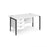 Maestro 25 H Frame straight desk with 3 drawer pedestal Desking Dams White Black 1400mm x 800mm
