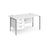 Maestro 25 H Frame straight desk with 3 drawer pedestal Desking Dams White Silver 1400mm x 800mm