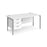 Maestro 25 H Frame straight desk with 3 drawer pedestal Desking Dams White Silver 1600mm x 800mm