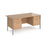Maestro 25 H Frame straight desk with two x 2 drawer pedestals Desking Dams Beech Silver 1600mm x 800mm