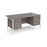 Maestro 25 H Frame straight desk with two x 2 drawer pedestals Desking Dams Grey Oak White 1600mm x 800mm
