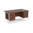 Maestro 25 H Frame straight desk with two x 2 drawer pedestals Desking Dams Walnut White 1600mm x 800mm