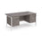 Maestro 25 H Frame straight desk with two x 3 drawer pedestals Desking Dams Grey Oak White 1600mm x 800mm