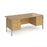 Maestro 25 H Frame straight desk with two x 3 drawer pedestals Desking Dams Oak Silver 1800mm x 800mm