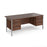Maestro 25 H Frame straight desk with two x 3 drawer pedestals Desking Dams Walnut Silver 1800mm x 800mm