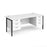 Maestro 25 H Frame straight desk with two x 3 drawer pedestals Desking Dams White Black 1800mm x 800mm