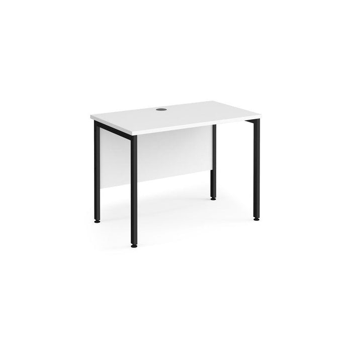 Maestro 25 H Frame straight Narrow office desk Desking Dams White Black 1000mm x 600mm