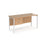 Maestro 25 H Frame straight narrow office desk with 2 drawer pedestal Desking Dams Beech White 1400mm x 600mm