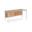 Maestro 25 H Frame straight narrow office desk with 2 drawer pedestal Desking Dams Beech White 1600mm x 600mm
