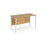 Maestro 25 H Frame straight narrow office desk with 2 drawer pedestal Desking Dams Oak White 1200mm x 600mm