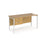 Maestro 25 H Frame straight narrow office desk with 2 drawer pedestal Desking Dams Oak White 1400mm x 600mm
