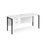 Maestro 25 H Frame straight narrow office desk with 2 drawer pedestal Desking Dams White Black 1600mm x 600mm