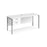 Maestro 25 H Frame straight narrow office desk with 2 drawer pedestal Desking Dams White Silver 1600mm x 600mm