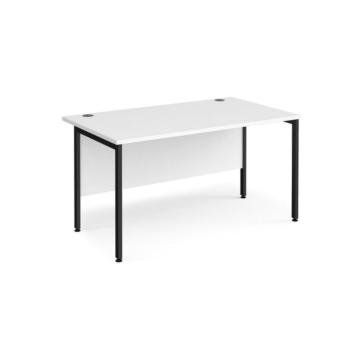 Maestro 25 H Frame straight office desk Desking Dams White Black 1400mm x 800mm