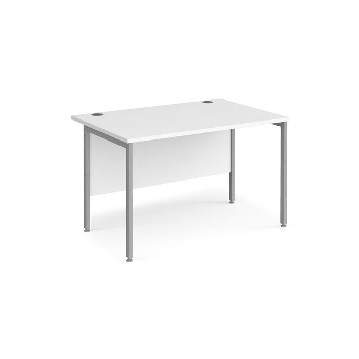 Maestro 25 H Frame straight office desk Desking Dams White Silver 1200mm x 800mm