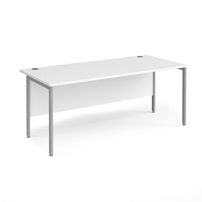 Maestro 25 H Frame straight office desk Desking Dams White Silver 1800mm x 800mm