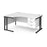 Maestro 25 left hand ergonomic corner desk with 3 drawer pedestal Desking Dams White Black 1600mm x 1200mm