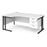 Maestro 25 left hand ergonomic corner desk with 3 drawer pedestal Desking Dams White Black 1800mm x 1200mm