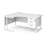 Maestro 25 left hand ergonomic corner desk with 3 drawer pedestal Desking Dams White White 1600mm x 1200mm