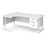 Maestro 25 left hand ergonomic corner desk with 3 drawer pedestal Desking Dams White White 1800mm x 1200mm