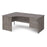 Maestro 25 Panel Leg left hand ergonomic corner desk with 2 drawer pedestal Desking Dams Grey Oak 1800mm x 1200mm 
