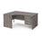 Maestro 25 Panel Leg left hand ergonomic corner desk with 3 drawer pedestal Desking Dams Grey Oak 1600mm x 1200mm 