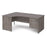 Maestro 25 Panel Leg left hand ergonomic corner desk with 3 drawer pedestal Desking Dams Grey Oak 1800mm x 1200mm 