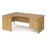 Maestro 25 Panel Leg left hand ergonomic corner desk with 3 drawer pedestal Desking Dams Oak 1800mm x 1200mm 