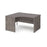 Maestro 25 Panel Leg left hand ergonomic corner office desk Desking Dams Grey Oak 1400mm x 1200mm 