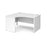 Maestro 25 Panel Leg left hand ergonomic corner office desk Desking Dams White 1400mm x 1200mm 