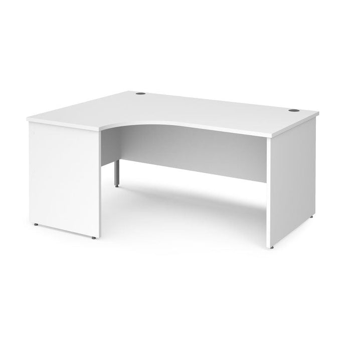 Maestro 25 Panel Leg left hand ergonomic corner office desk Desking Dams White 1600mm x 1200mm 