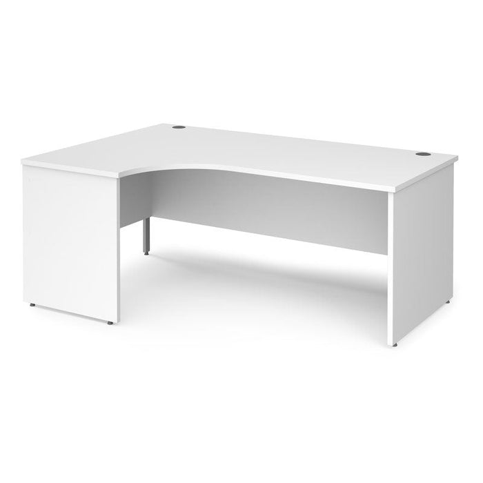 Maestro 25 Panel Leg left hand ergonomic corner office desk Desking Dams White 1800mm x 1200mm 