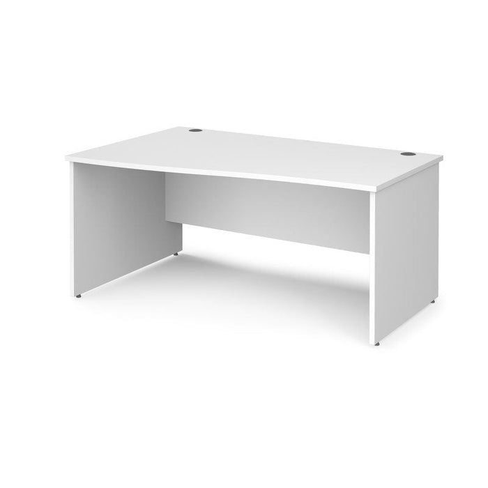 Maestro 25 Panel Leg left hand office wave desk Desking Dams White 1600mm x 800-990mm 