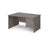 Maestro 25 Panel Leg left hand wave desk with 2 drawer pedestal Desking Dams Grey Oak 1400mm x 800-990mm 