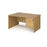 Maestro 25 Panel Leg left hand wave desk with 2 drawer pedestal Desking Dams Oak 1400mm x 800-990mm 