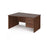 Maestro 25 Panel Leg left hand wave desk with 2 drawer pedestal Desking Dams Walnut 1400mm x 800-990mm 