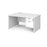 Maestro 25 Panel Leg left hand wave desk with 2 drawer pedestal Desking Dams White 1400mm x 800-990mm 