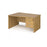 Maestro 25 Panel Leg left hand wave desk with 3 drawer pedestal Desking Dams Oak 1400mm x 800-990mm 
