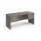 Maestro 25 Panel Leg Narrow straight desk with two x 2 drawer pedestals Desking Dams Grey Oak 1600mm x 600mm 
