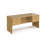 Maestro 25 Panel Leg Narrow straight desk with two x 2 drawer pedestals Desking Dams Oak 1600mm x 600mm 
